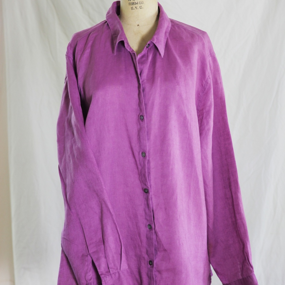 J. Jill XL Women's Purple Linen Blouse/Tunic
